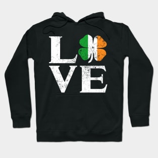 Love Ireland Shamrock T Shirt Saint Paddy irish Gift Tee Hoodie